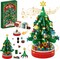 Advent Calendar 2024 Christmas Tree Building Blocks Kit with LED Light & Music Box, 24 Days Christmas Countdown Calendar Building Block for Kids Adult, Desk Decor for Teens Boys Girls